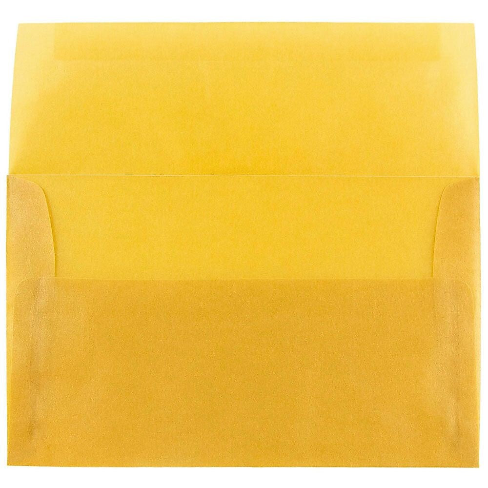 JAM Paper A10 Translucent Vellum Invitation Envelopes, 6 x 9.5, Gold, 25/Pack (PACV867)