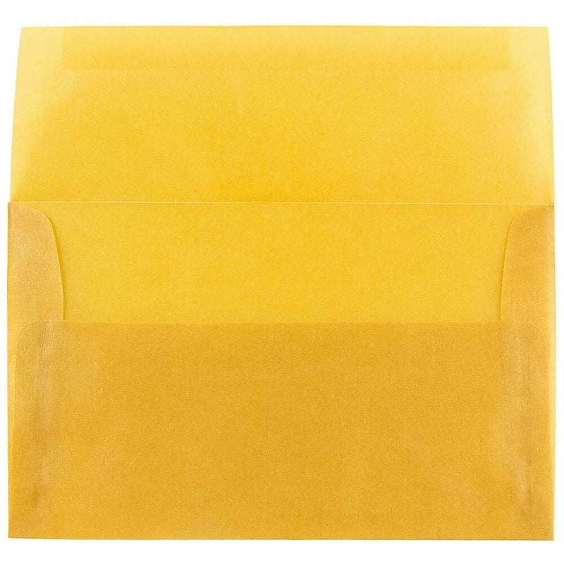 JAM Paper A10 Translucent Vellum Invitation Envelopes, 6 x 9.5, Gold, 25/Pack (PACV867)