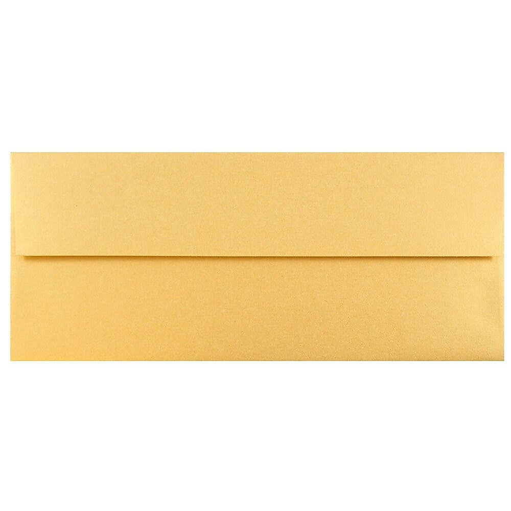 JAM Paper #10 Metallic Business Envelopes, 4.125 x 9.5, Stardream Gold, 25/Pack (SD5360 07)