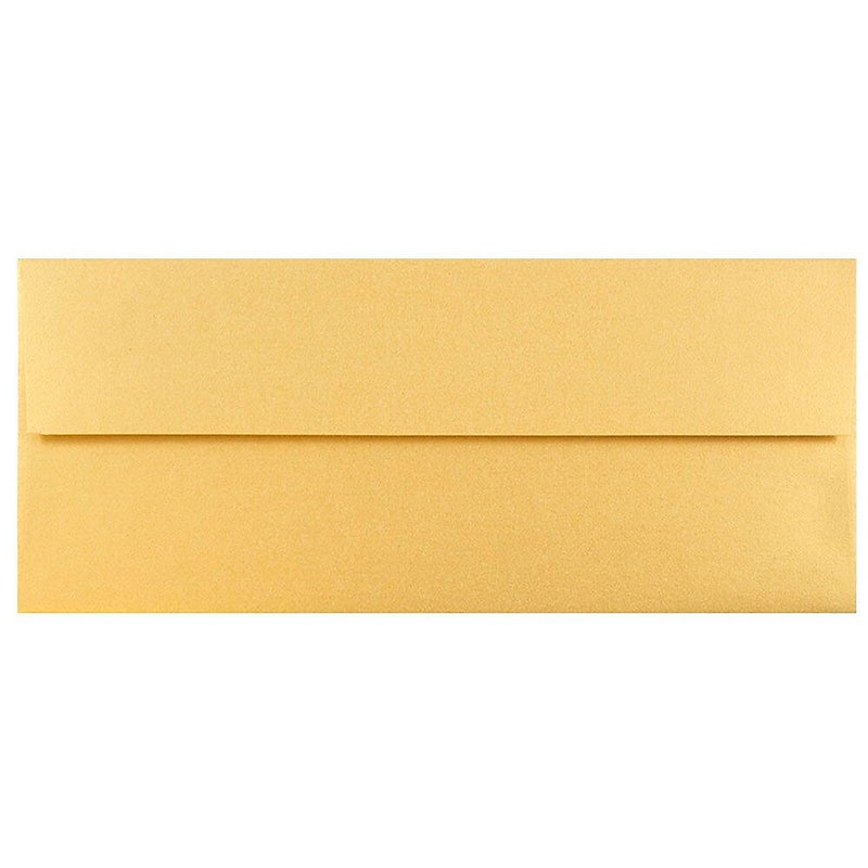 JAM Paper #10 Metallic Business Envelopes, 4.125 x 9.5, Stardream Gold, 25/Pack (SD5360 07)