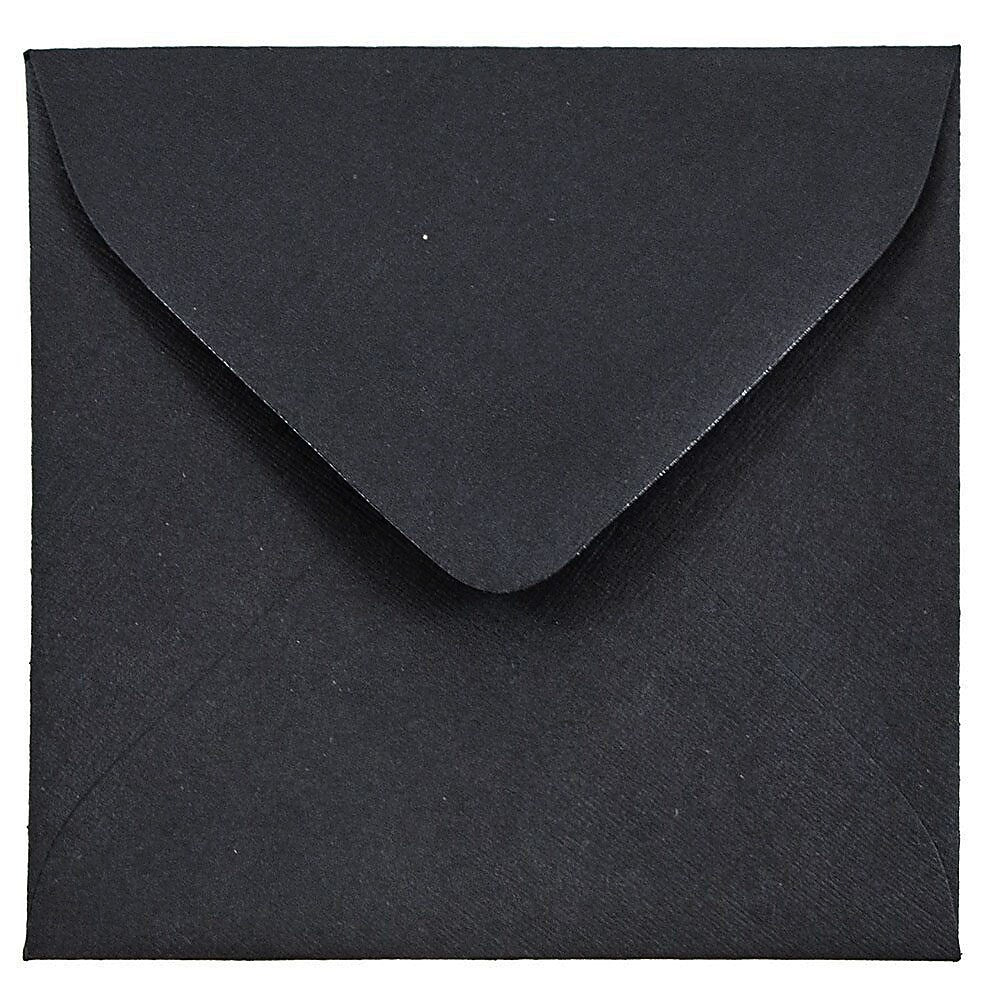 JAM Paper 3.125 x 3.125 Mini Square Invitation Envelopes, Black Linen, Bulk 1000/Carton (V01200B)