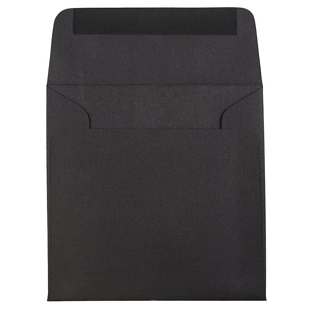 JAM Paper 5 x 5 Square Invitation Envelopes, Black Linen, Bulk 1000/Carton (V01209B)