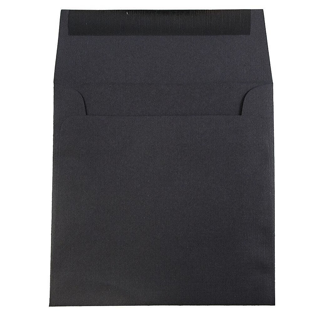 JAM Paper 5.5 x 5.5 Square Invitation Envelopes, Black Linen, Bulk 1000/Carton (V01210B)