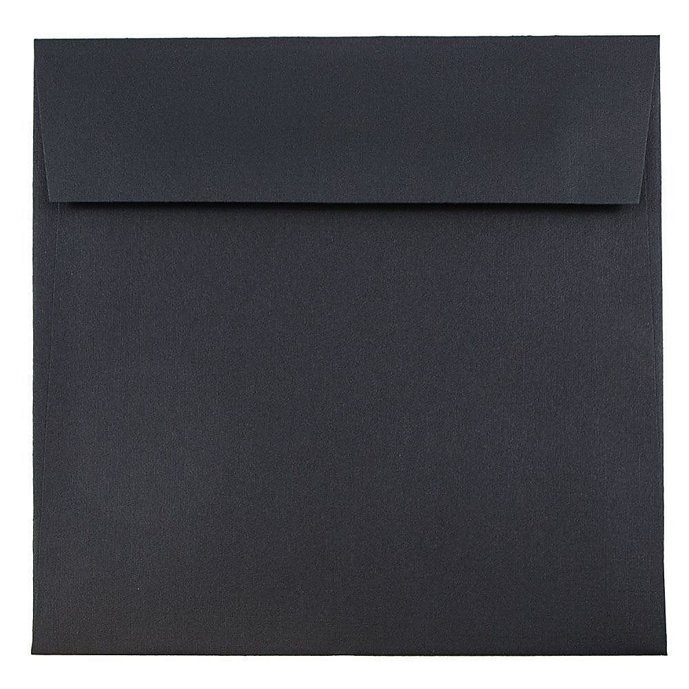 JAM Paper 6.5 x 6.5 Square Invitation Envelopes, Black Linen, 25/Pack (V01211)