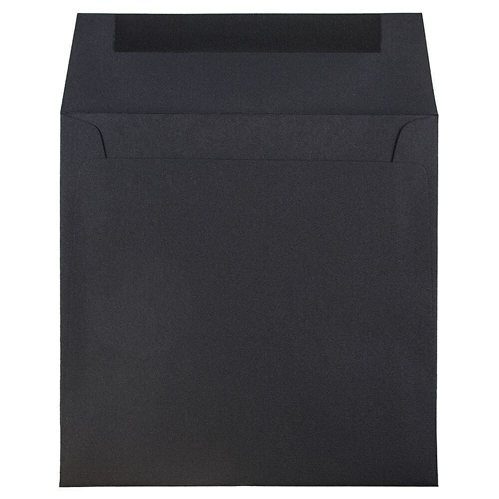 JAM Paper 6.5 x 6.5 Square Invitation Envelopes, Black Linen, 25/Pack (V01211)