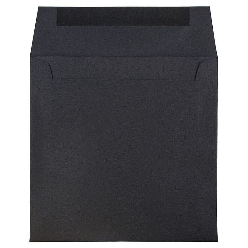 JAM Paper 6.5 x 6.5 Square Invitation Envelopes, Black Linen, 25/Pack (V01211)