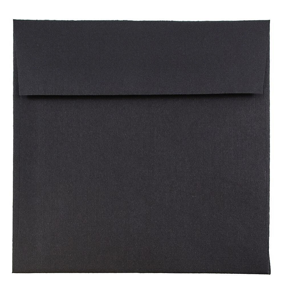 JAM Paper 6 x 6 Square Invitation Envelopes, Black Linen, 25/Pack (V01212)