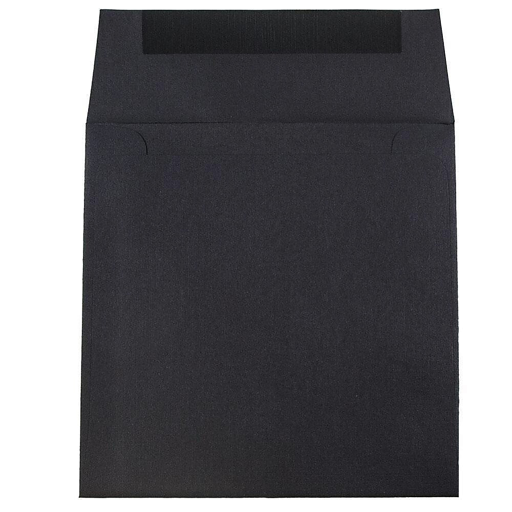 JAM Paper 6 x 6 Square Invitation Envelopes, Black Linen, 25/Pack (V01212)