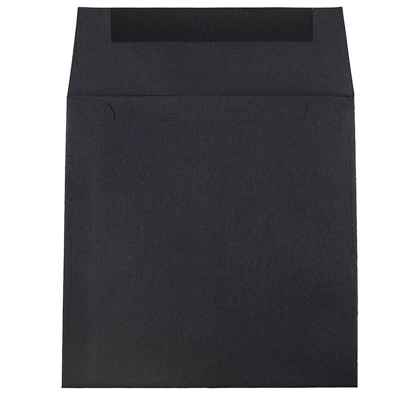 JAM Paper 6 x 6 Square Invitation Envelopes, Black Linen, 25/Pack (V01212)