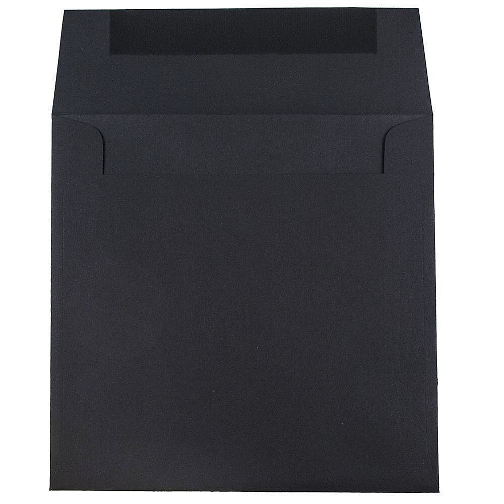 JAM Paper 8.5 x 8.5 Square Invitation Envelopes, Black Linen, 25/Pack (V01214)