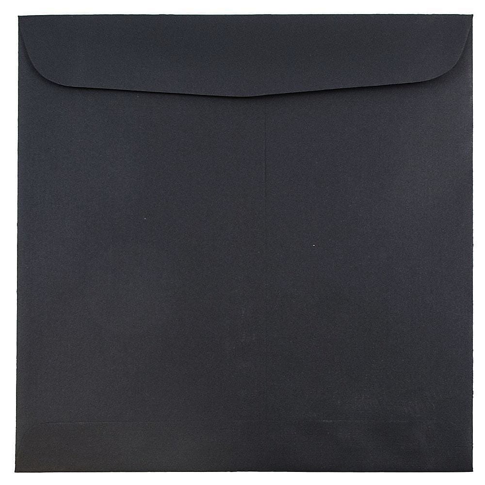 JAM Paper 9.5 x 9.5 Square Invitation Envelopes, Black Linen, 25/Pack (V01216)