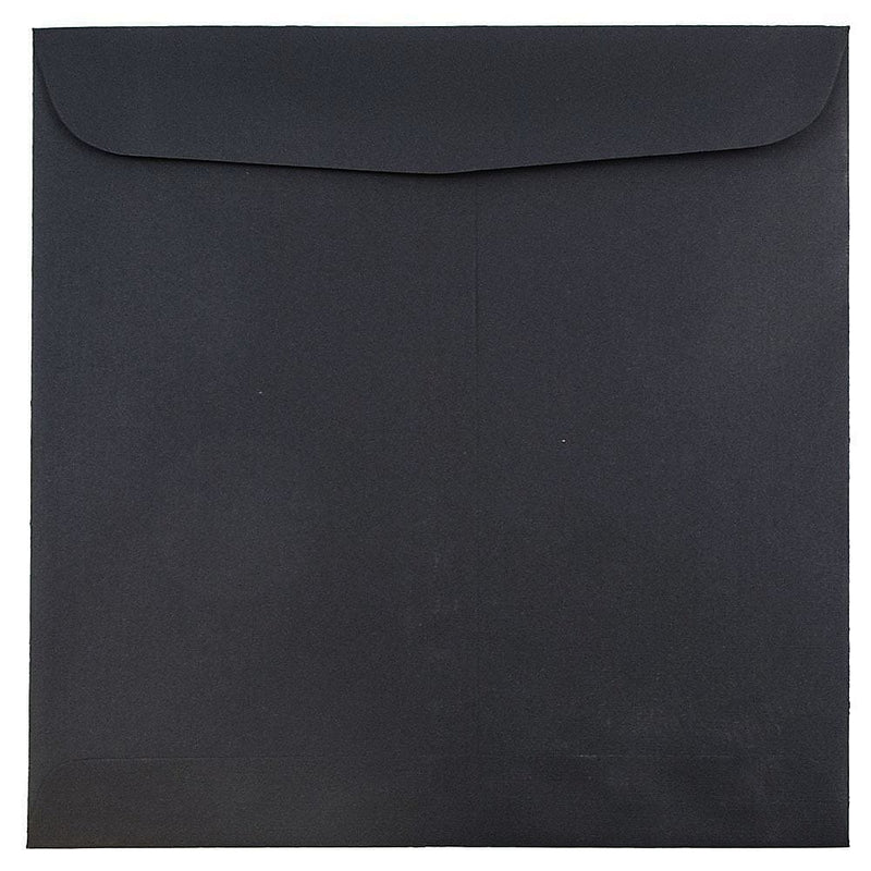 JAM Paper 9.5 x 9.5 Square Invitation Envelopes, Black Linen, 25/Pack (V01216)