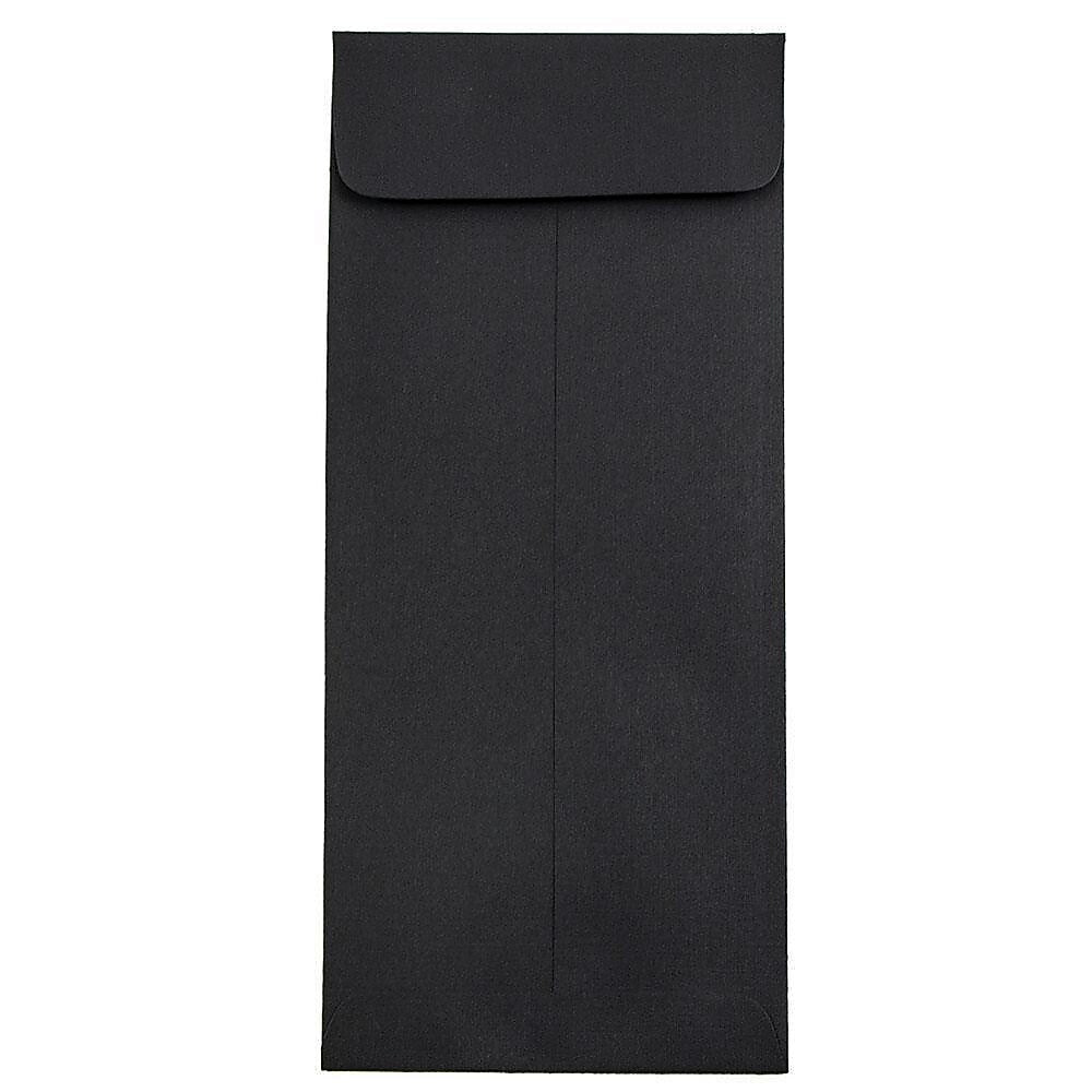 JAM Paper #10 Policy Business Envelopes, 4.125 x 9.5, Black Linen, Bulk 1000/Carton (V01218B)
