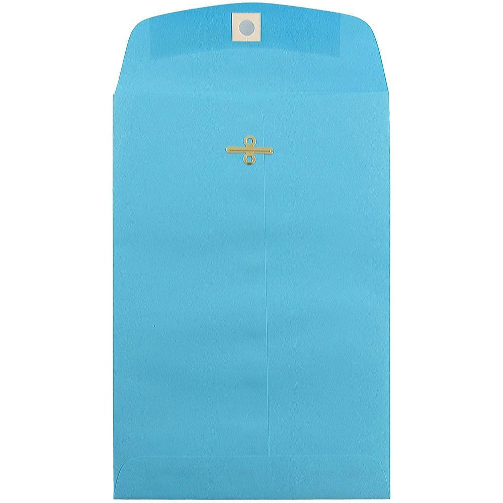 JAM Paper 6" x 9" Open End Catalog Colored Envelopes with Clasp Closure, Blue Recycled, 10/Pack (V0128123B)