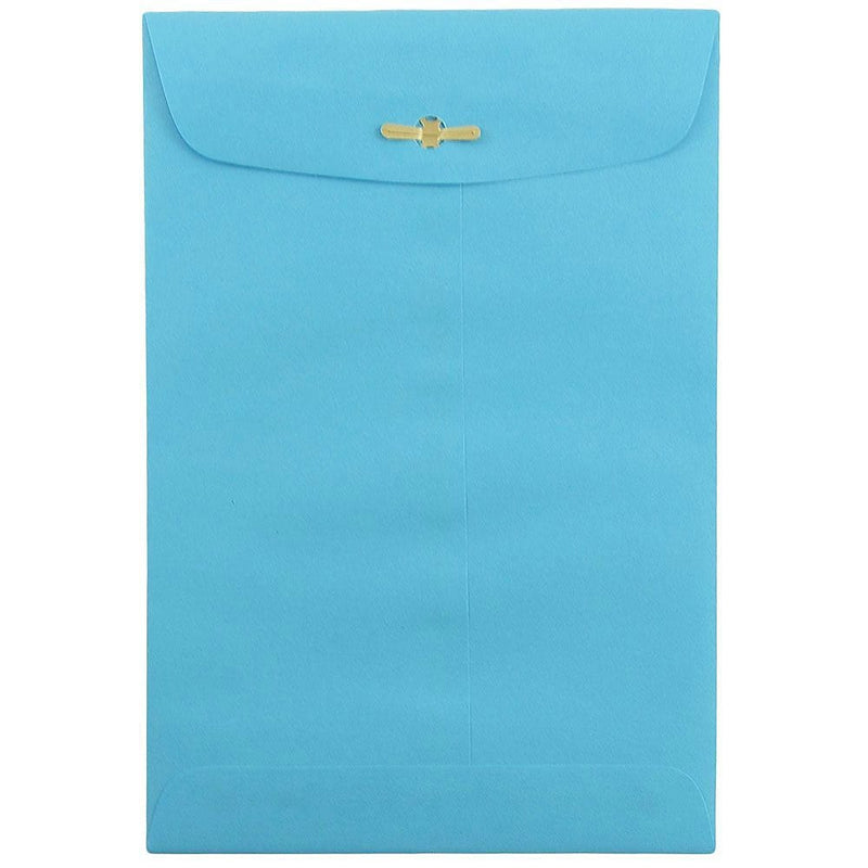 JAM Paper 6" x 9" Open End Catalog Colored Envelopes with Clasp Closure, Blue Recycled, 10/Pack (V0128123B)