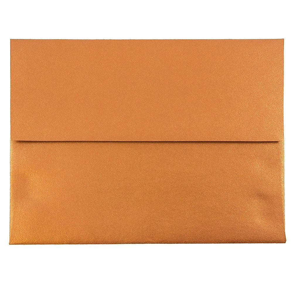 JAM Paper A2 Metallic Invitation Envelopes, 4.375 x 5.75, Stardream Copper, 25/Pack (V018251)