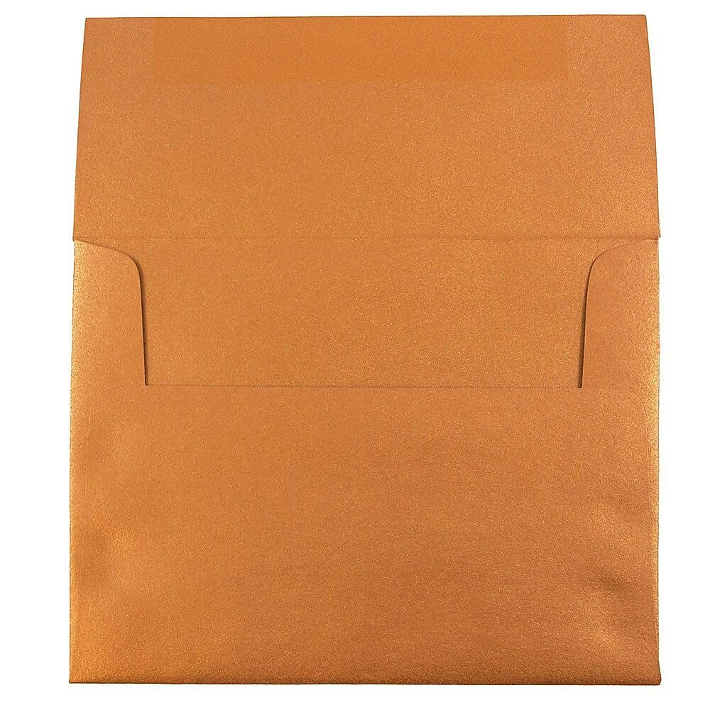 JAM Paper A2 Metallic Invitation Envelopes, 4.375 x 5.75, Stardream Copper, 25/Pack (V018251)