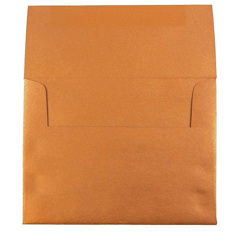 JAM Paper A2 Metallic Invitation Envelopes, 4.375 x 5.75, Stardream Copper, 25/Pack (V018251)