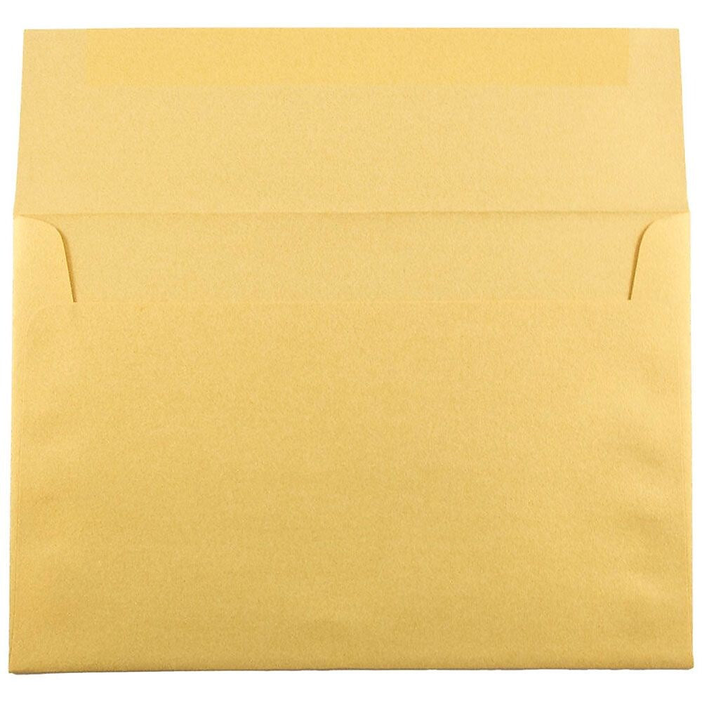 JAM Paper A8 Metallic Invitation Envelopes, 5.5 x 8.125, Stardream Gold, 25/Pack (V018295)