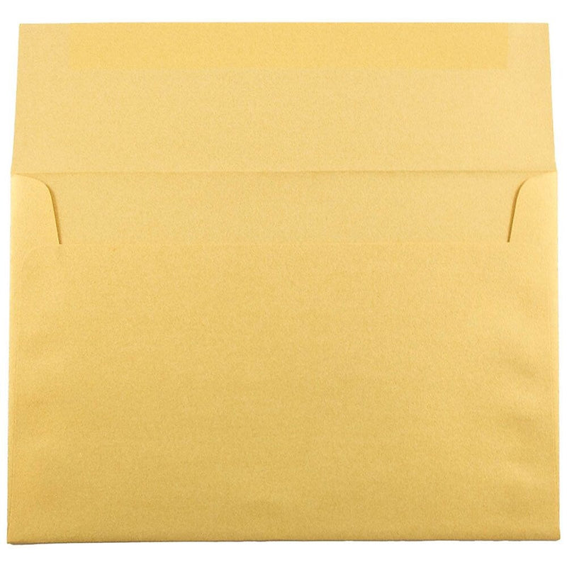 JAM Paper A8 Metallic Invitation Envelopes, 5.5 x 8.125, Stardream Gold, 25/Pack (V018295)