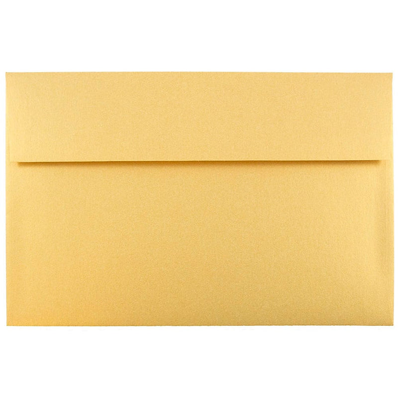 JAM Paper A10 Metallic Invitation Envelopes, 6 x 9.5, Stardream Gold, 25/Pack (V018299)