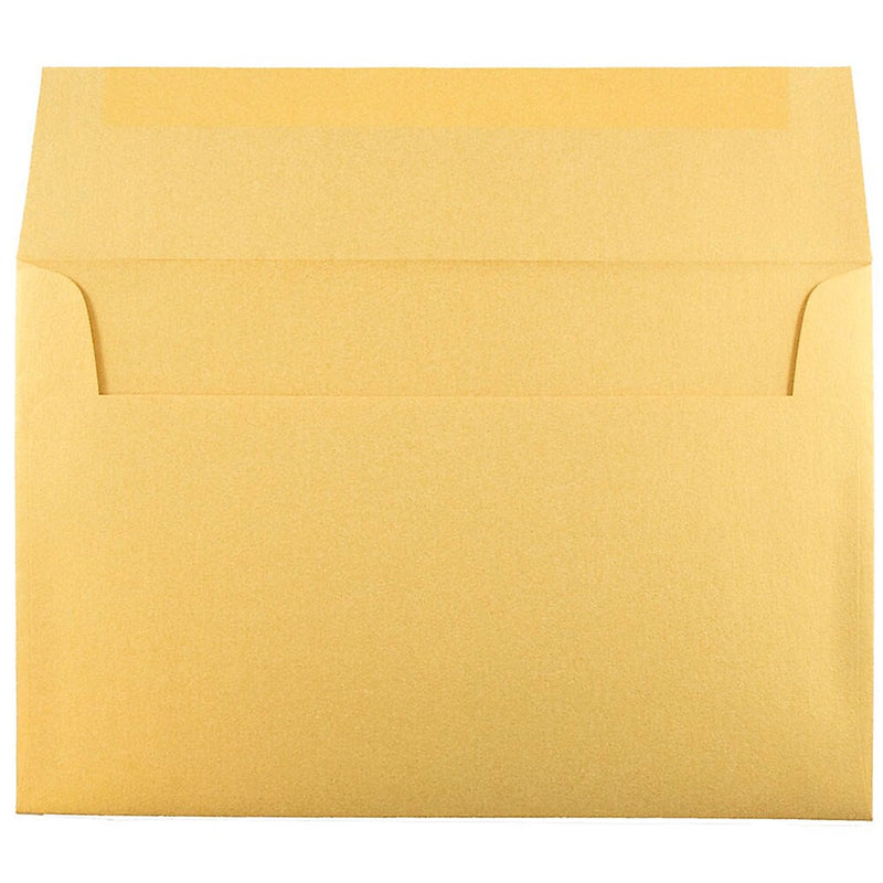 JAM Paper A10 Metallic Invitation Envelopes, 6 x 9.5, Stardream Gold, 25/Pack (V018299)