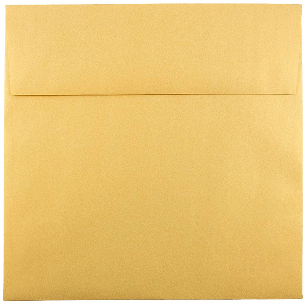 JAM Paper 8.5 x 8.5 Square Metallic Invitation Envelopes, Stardream Gold, 25/Pack (V018319)