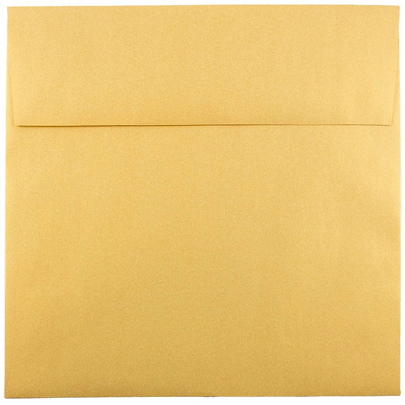 JAM Paper 8.5 x 8.5 Square Metallic Invitation Envelopes, Stardream Gold, 25/Pack (V018319)