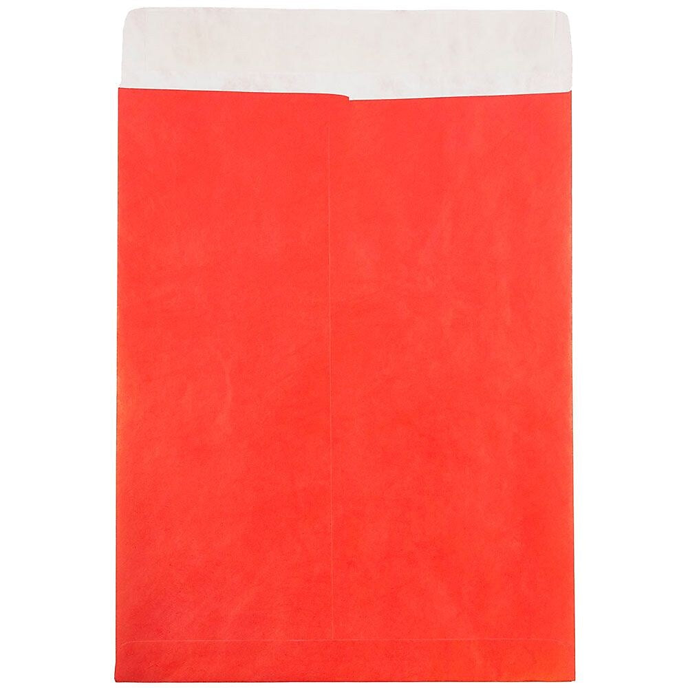 JAM Paper Tyvek Open End Open End #13 Catalog Envelope, 10" x 13", Red, 10/Pack (V021383B)