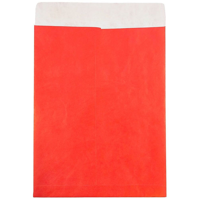 JAM Paper Tyvek Open End Open End #13 Catalog Envelope, 10" x 13", Red, 10/Pack (V021383B)