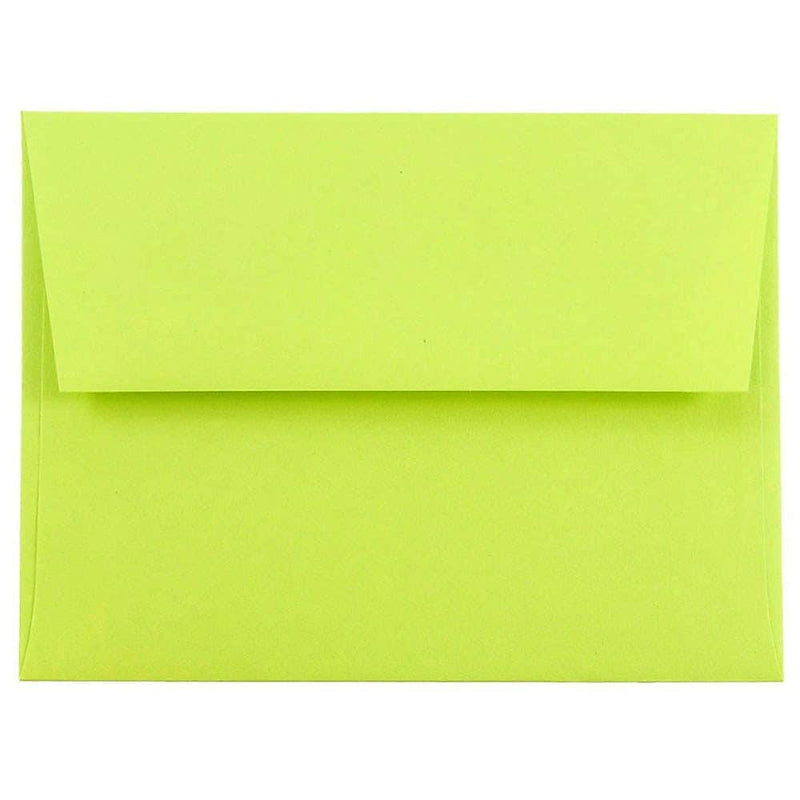 JAM Paper A2 Colored Invitation Envelopes, 4 3/8" x 5 3/4", Ultra Lime Green, Bulk 1000/Carton (WDBH610B)