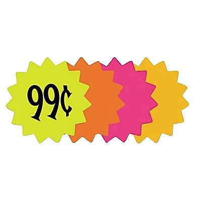 Cosco Die Cut Paper Signs, 4" Round, Assorted Colors, 60/Pack (090249)