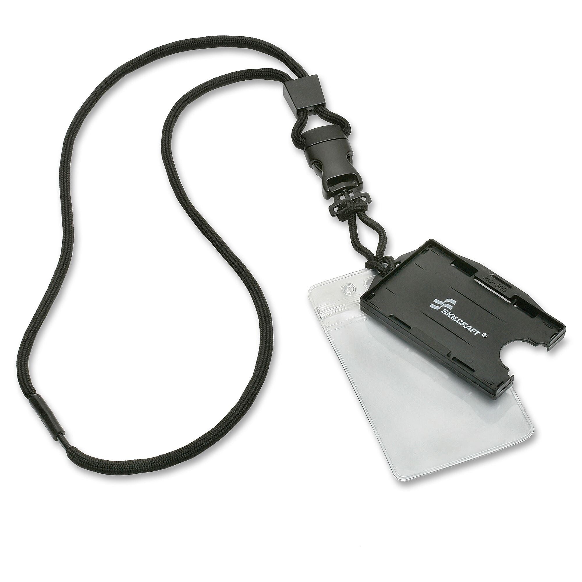 AbilityOne SKILCRAFT Flight Line Lanyards, 36" L, Black, Nylon