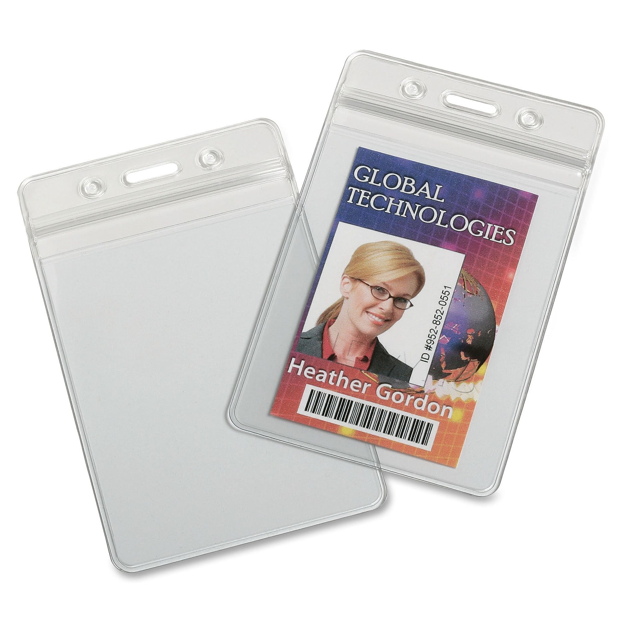 AbilityOne SKILCRAFT Resealable Badge Holders, Vinyl, 25/BX, Clear