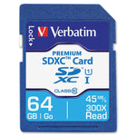 Verbatim Premium 64GB SDXC Memory Card, Class 10, UHS-I (44024)