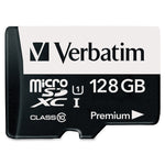 Verbatim 128GB Premium microSDXC Memory Card with Adapter, UHS-I Class 10, TAA Compliant, Class 10/UHS-I, 45 MB/s Read1 Pack