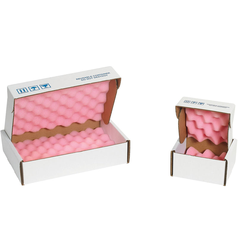 Partners Brand Anti-Static Foam Shippers, 18" x 12" x 2 3/4", Pink/White, 24/Case (FSA18122)