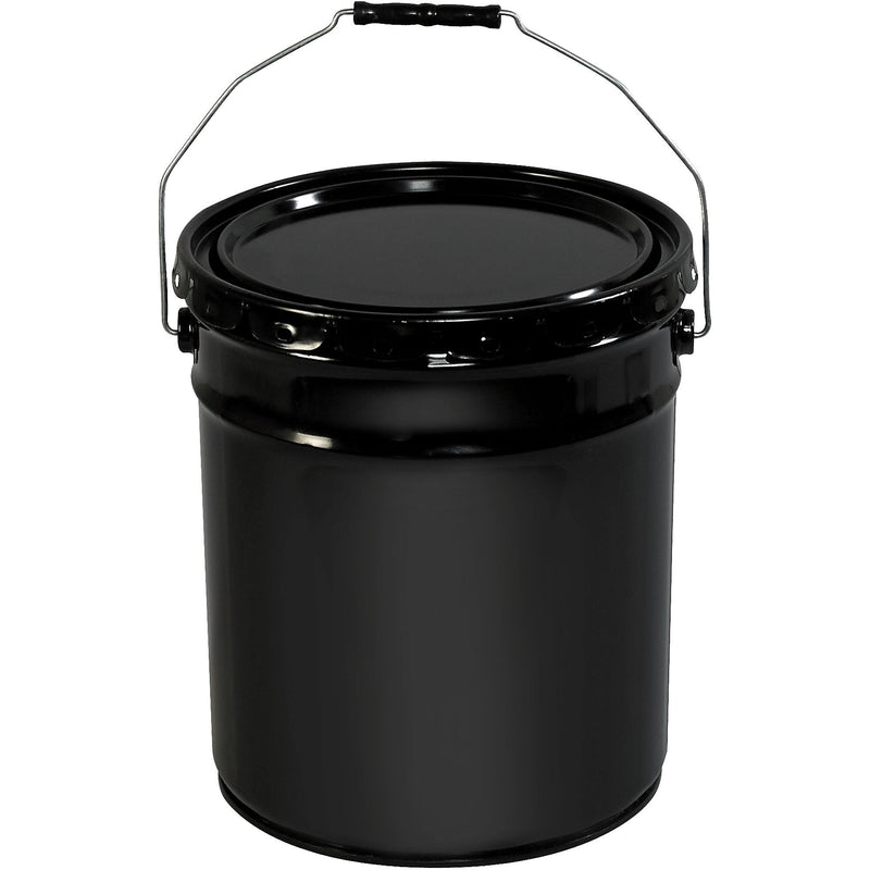 Metal Pail, Open Head with Handle, 5 Gallon, Black, 1/Each (HAZ1078)