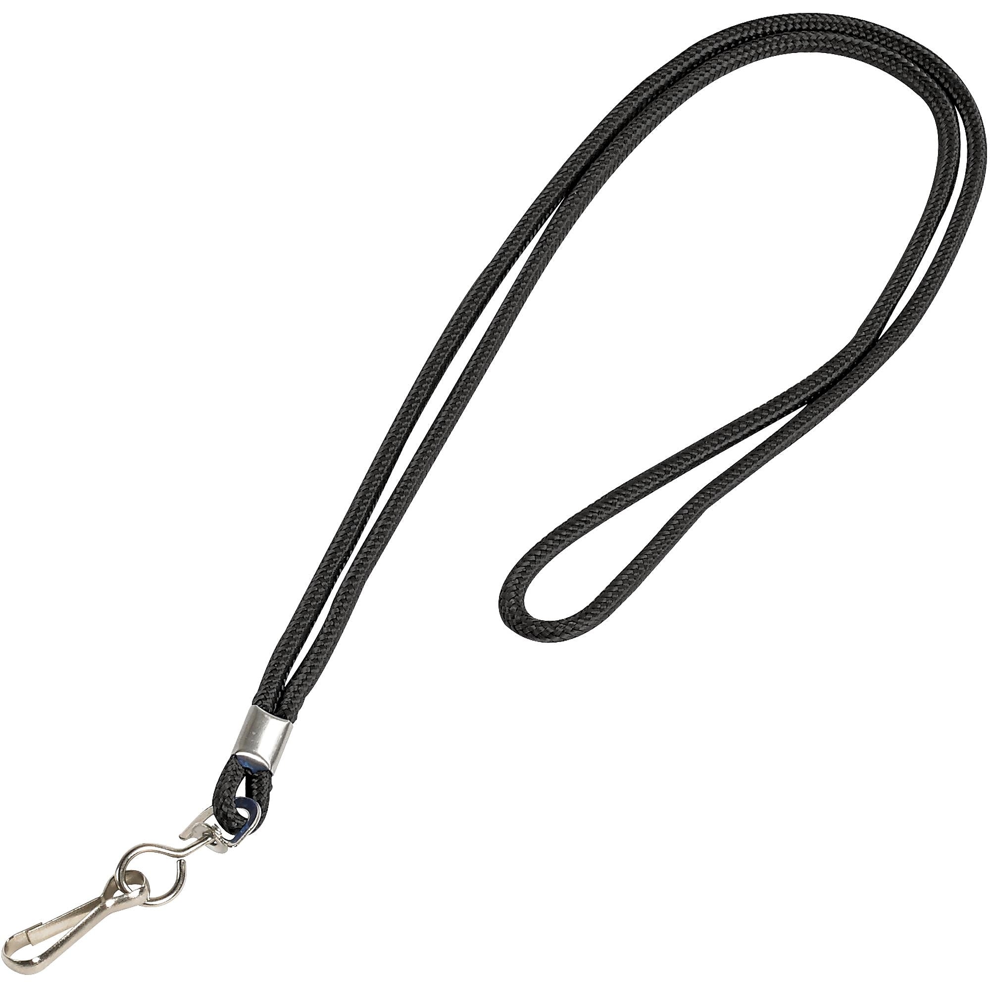 Partners Brand Standard Lanyard with Hook, 38", Black, 24/Case (LY100)