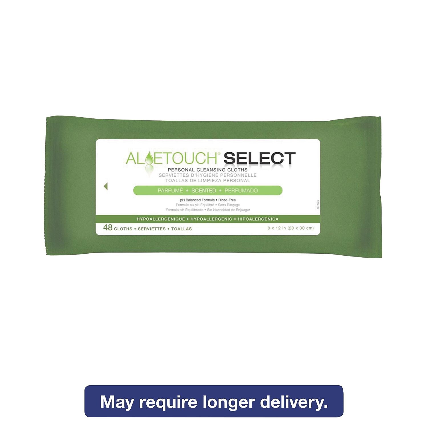 Medline Aloetouch Select Premium Personal Cleansing Wipes, 8 X 12, 48/pack
