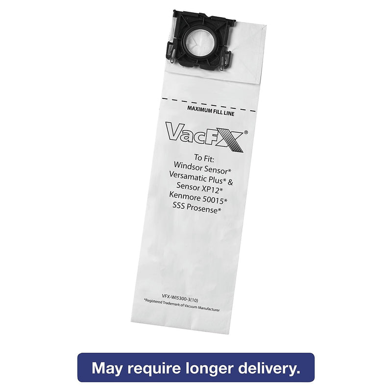 VacFX Windsor Sensor, Sensor Xp, Versamatic Plus Vacuum Cleaner Bags, 10/pk, 10 Pk/ct