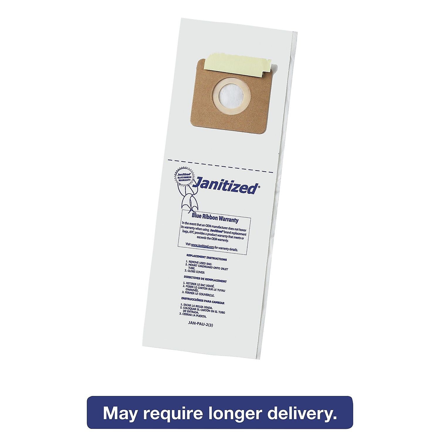 Janitized Panasonic Type U Vacuum Cleaner Bags, 36/case