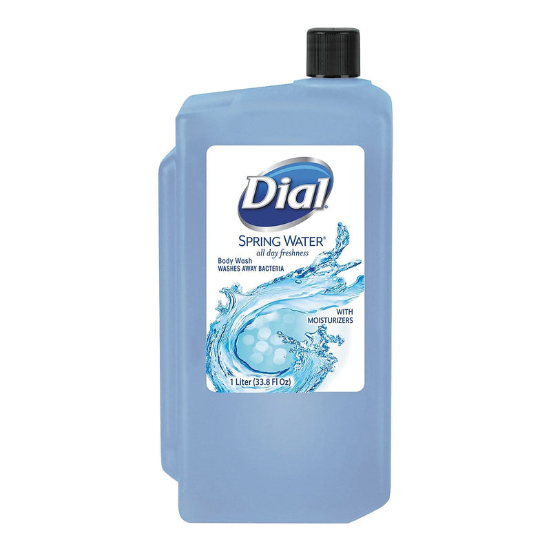 Dial Body Wash, Spring Water, 1 L Refill Cartridge, 8/carton