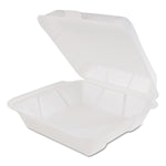Genpak Snap-It Foam Hinged Carryout Container, Medium, 8 X 8 1/4 X 3, White, 200/carton