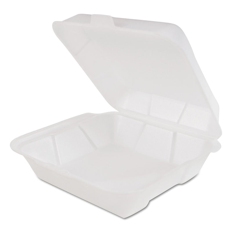 Genpak Snap-It Foam Hinged Carryout Container, Medium, 8 X 8 1/4 X 3, White, 200/carton