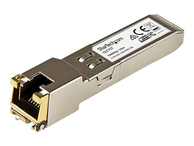 StarTech.com® RJ45 Hot-Pluggable SFP (mini-GBIC) Transceiver (GLCTST)