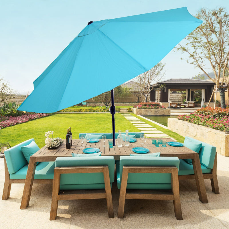 Pure Garden 10 Foot Aluminum Patio Umbrella with Auto Tilt, Blue (M150002)