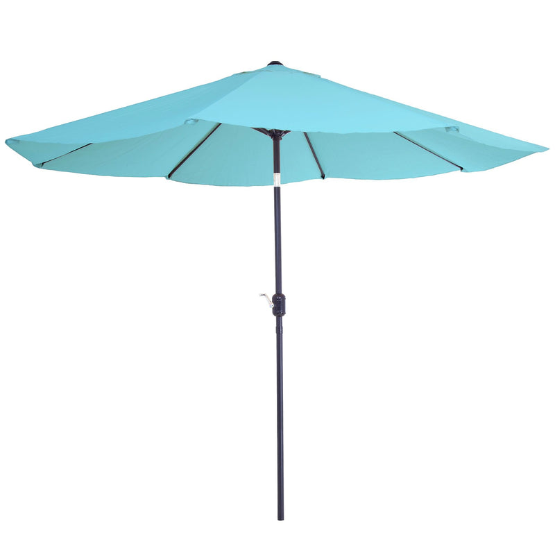 Pure Garden 10 Foot Aluminum Patio Umbrella with Auto Tilt, Blue (M150002)