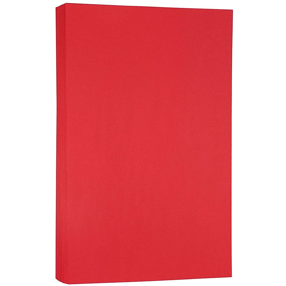JAM Paper 8.5" x 14" Color Copy Paper, 32 lbs. Red, 500 Sheets/Ream (101337B)