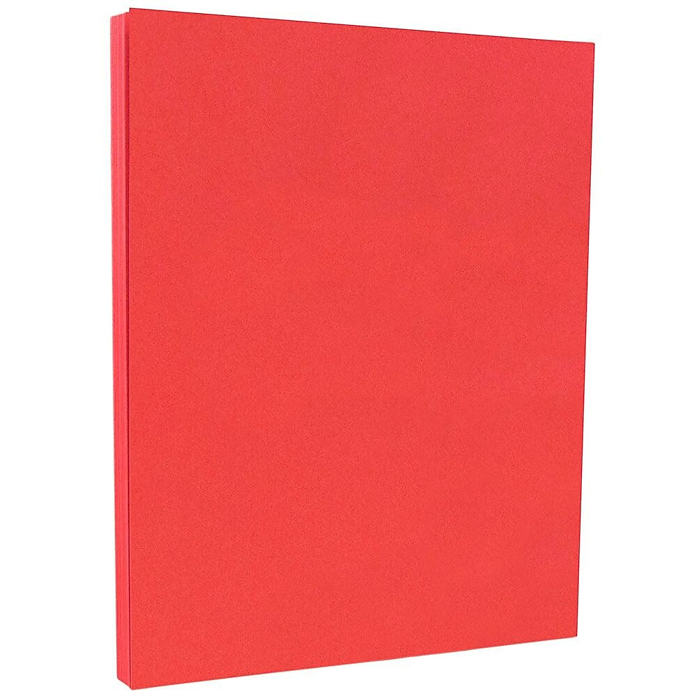JAM Paper 65 lb. Cardstock Paper, 8.5" x 11", Red, 250 Sheets/Ream (101378B)